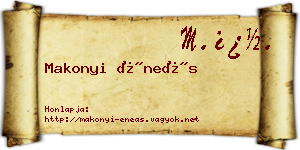 Makonyi Éneás névjegykártya